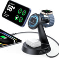 4 in 1 Magnetic Wireless Charger with 20W Fast Retractable Cable for Apple Devices