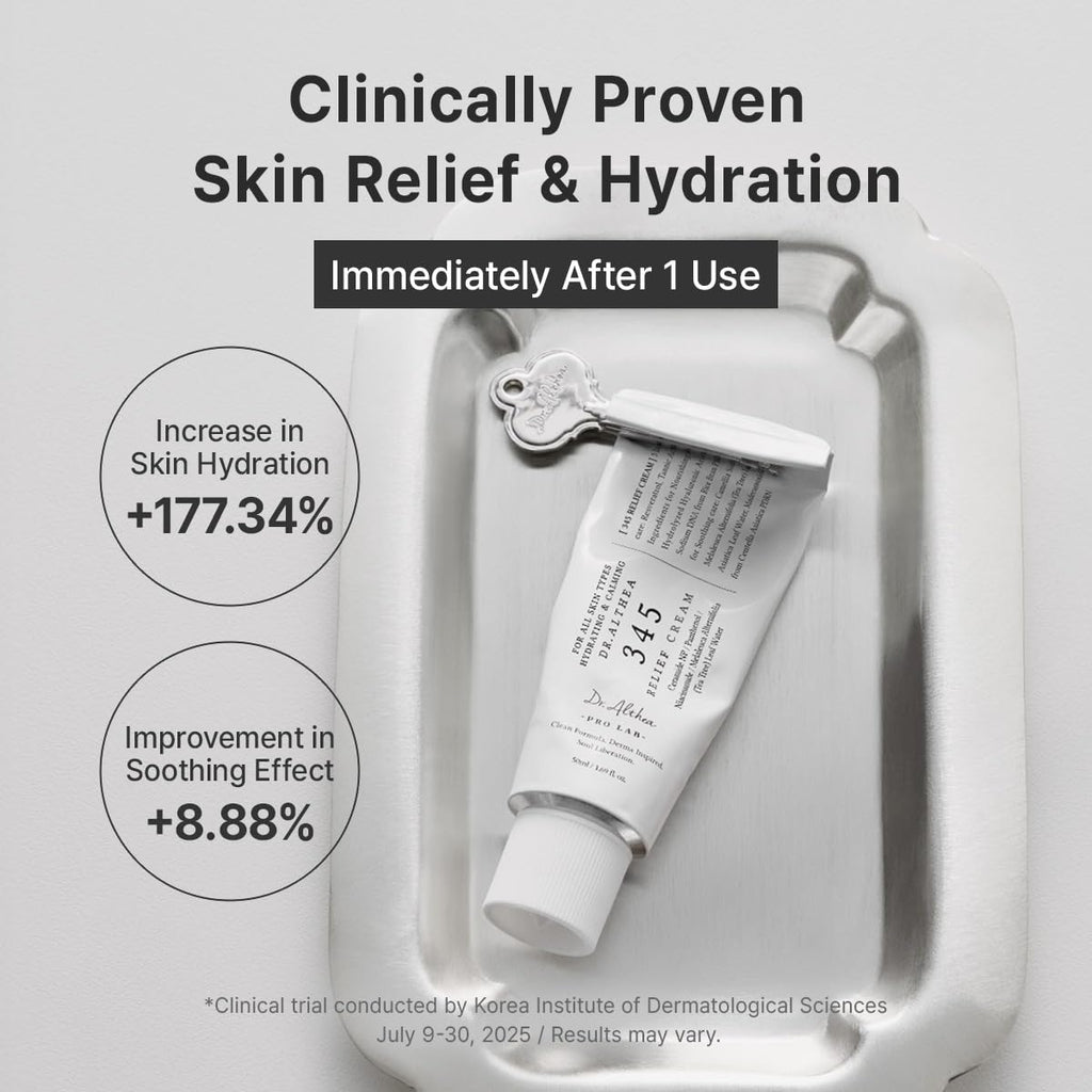 345 Relief Cream | PDRN & Hyaluronic Acid for Hydration, Blemish Care | Post-Acne Face Moisturizer with Centella & Niacinamide | Korean Vegan Skincare, 1.69 Fl Oz (Ver.2 - Pack of 1)