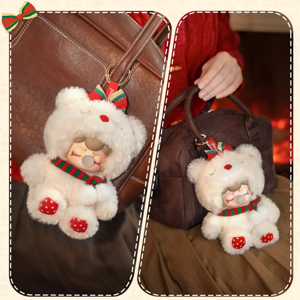 Nanci Christmas Bear Plush Pendant Collectible Plush Doll Toys Gift for Kids Friends Adults