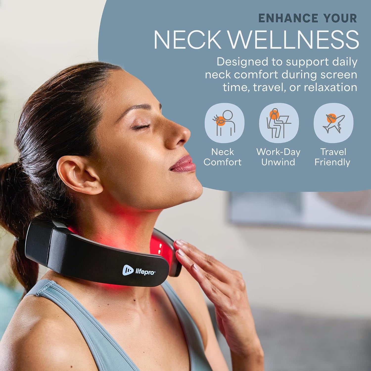 – Neck Red Light Therapy Device – Luminova Infrared Red Light Therapy for Neck and Shoulder with 660Nm & 850Nm Leds – Rechargeable, Portable Support for Daily Wellness
