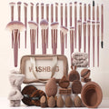 56PCS Makeup Tools:1Pc Cosmetic Bag+30Pcs Makeup Brush Set+4Pcs Makeup Sponges+14Pcs Powder Puffs+7Pcs Makeup Tools