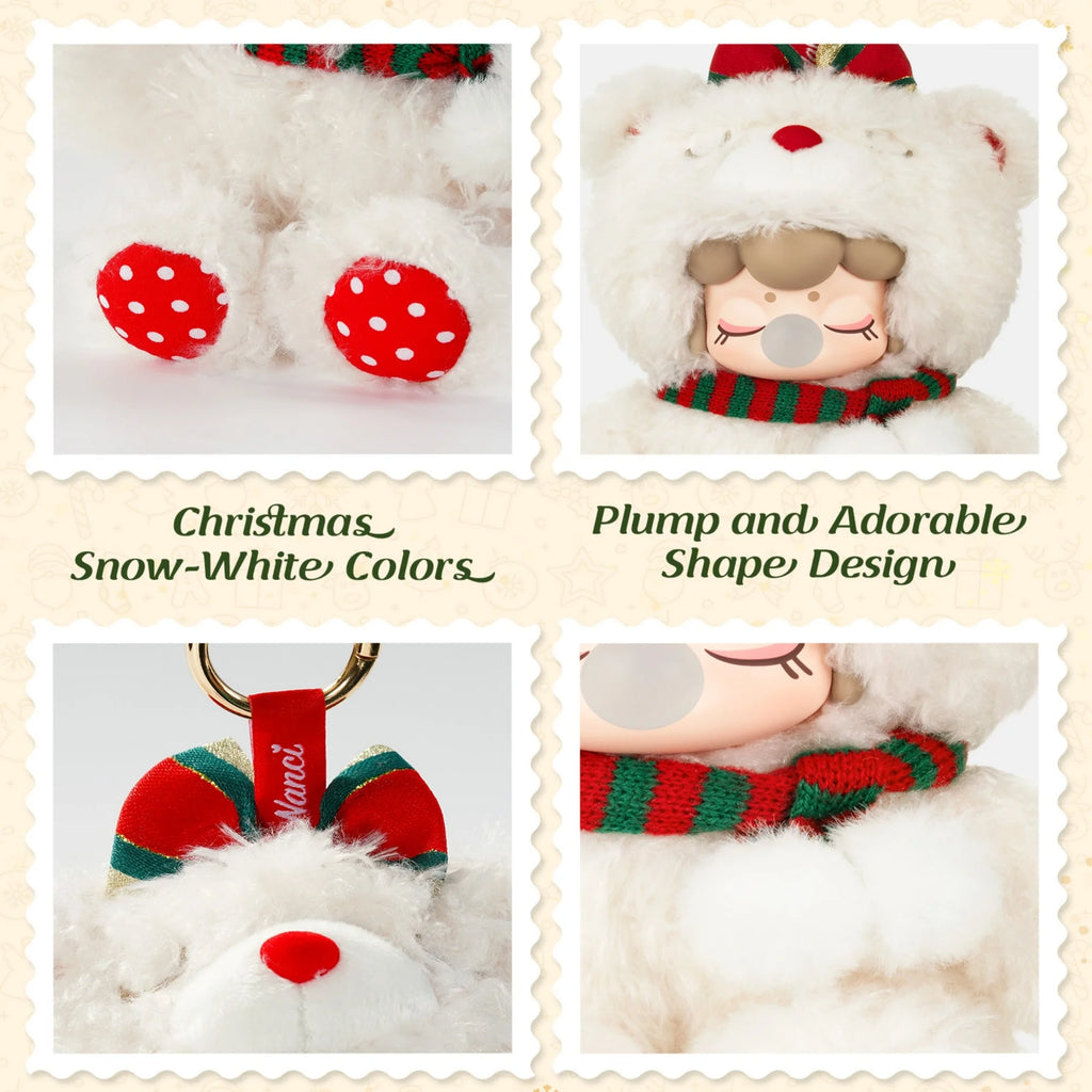 Nanci Christmas Bear Plush Pendant Collectible Plush Doll Toys Gift for Kids Friends Adults