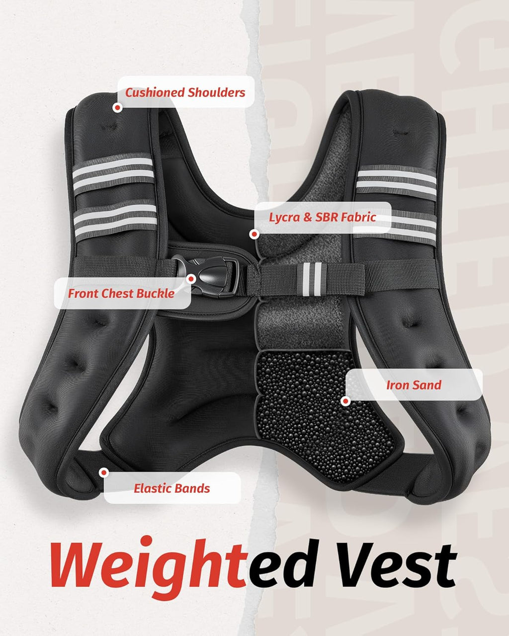 Weight Vest with Reflective Stripe for Workout