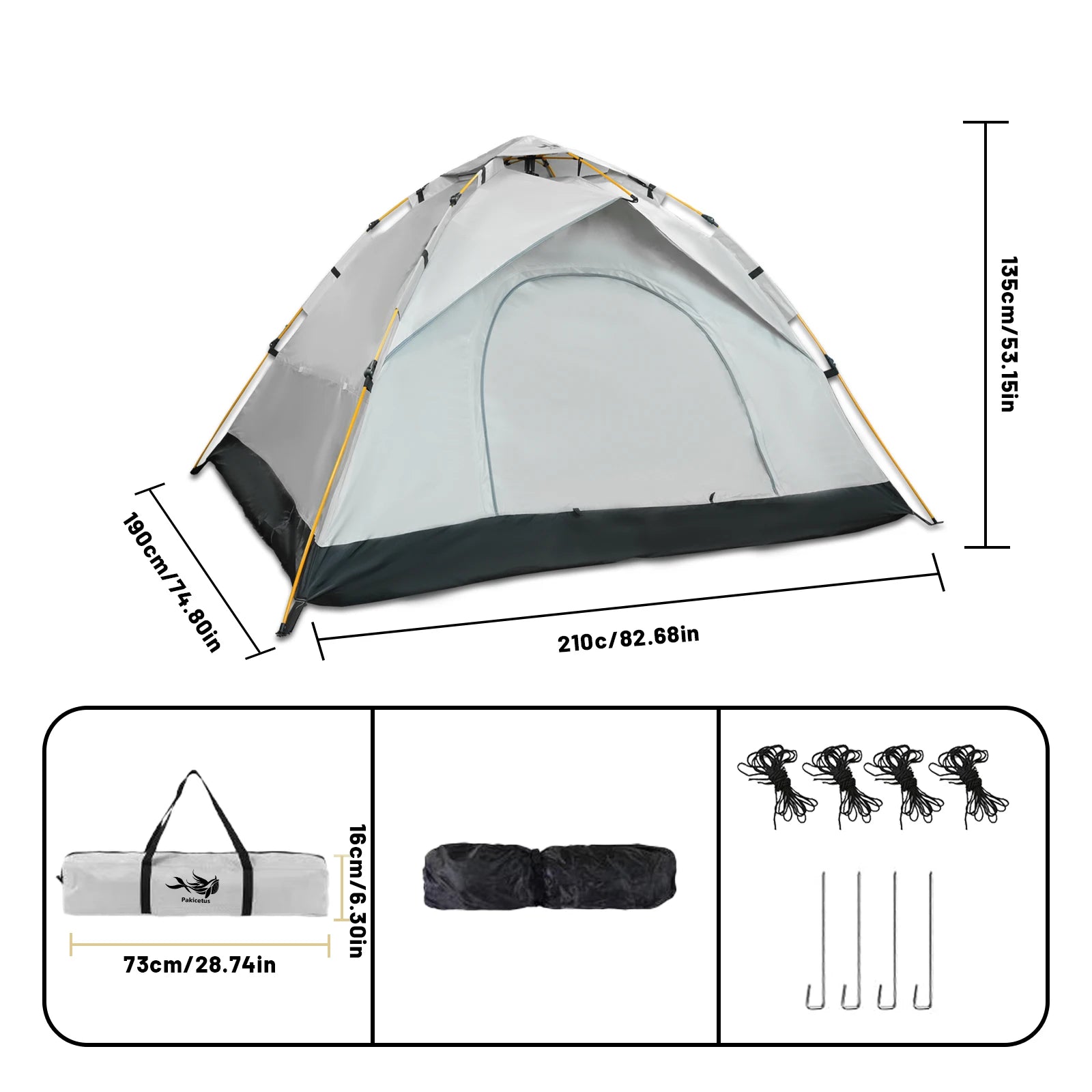 2-4 Person Camping Windproof Tents, Easy to Set Up, Lightweight Camping Tent,Carpa,Suitable for Family Travel, Outdoor Camping