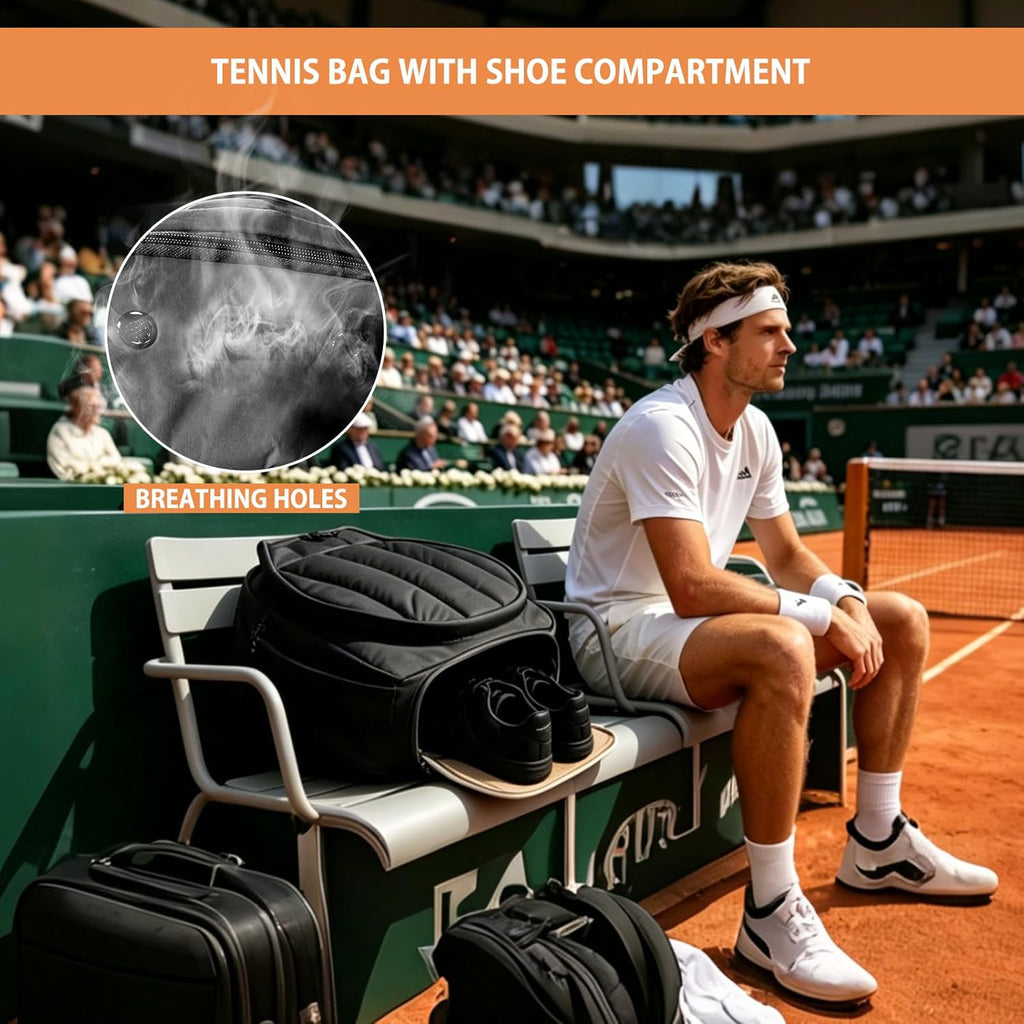 Tennis Backpack,Tennis Bag with Shoe Compartment&Waterproof 