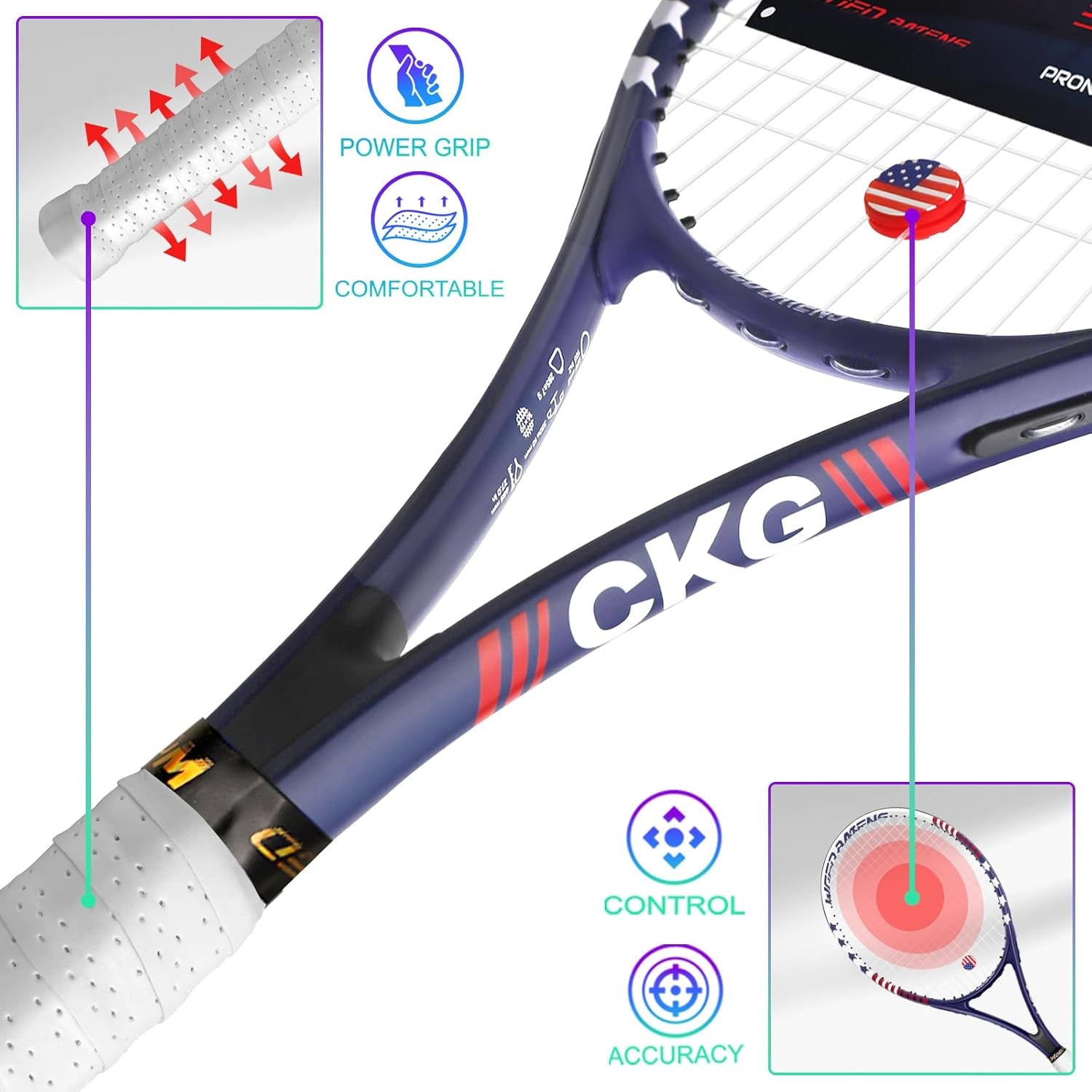 Tennis Rackets for Adults 27 Inch Tennis Racquets Set Included Tennis Racket 