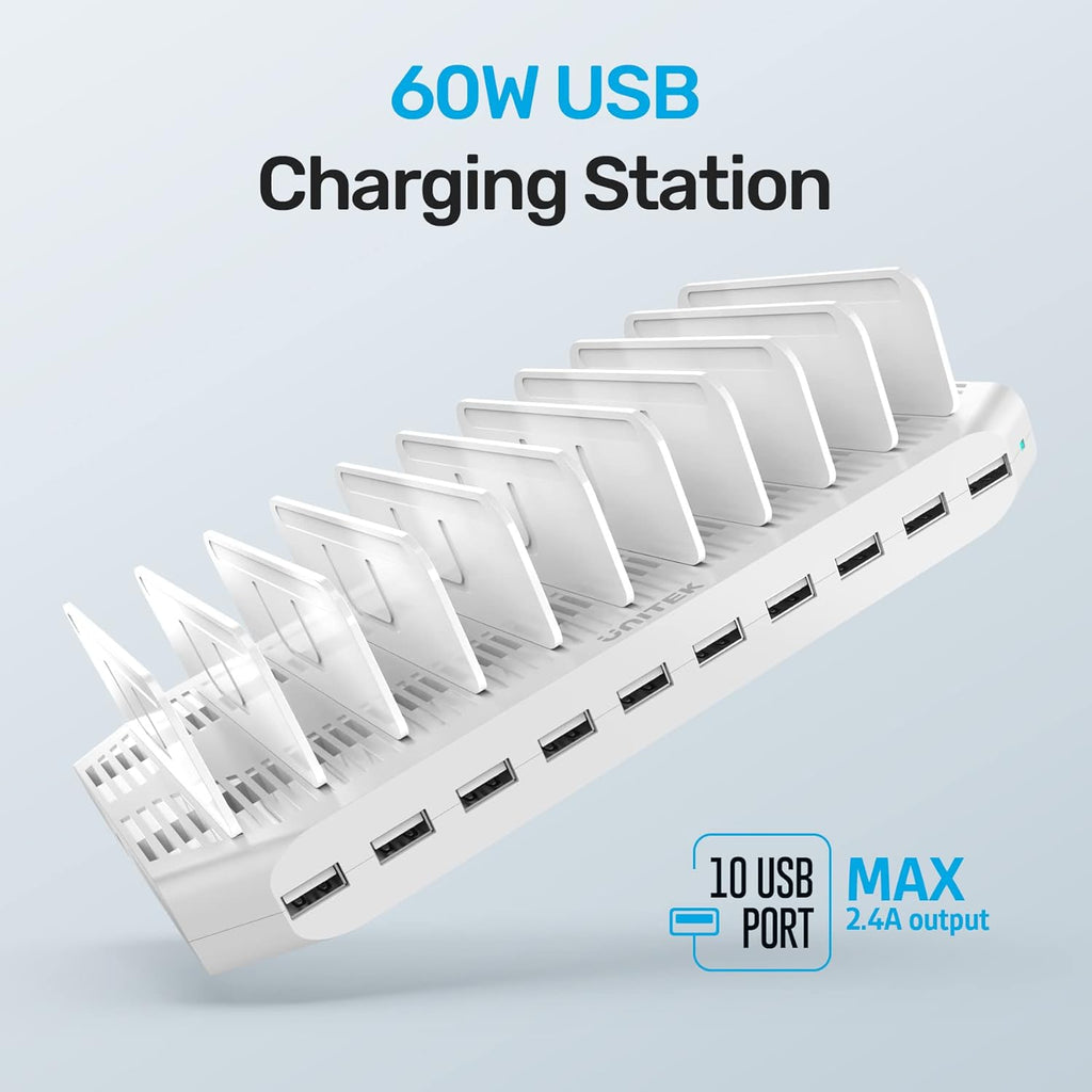Multi Charging Station, 10-Port USB Charger for Multiple Device 