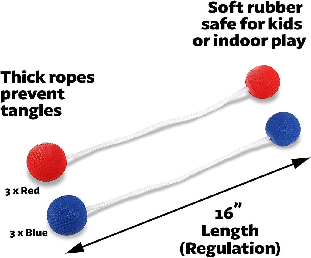 Ladder Toss Indoor & Outdoor Game Set with 6 Soft Rubber Bolo Balls and Travel Carrying Case - Choose Pro or Classic