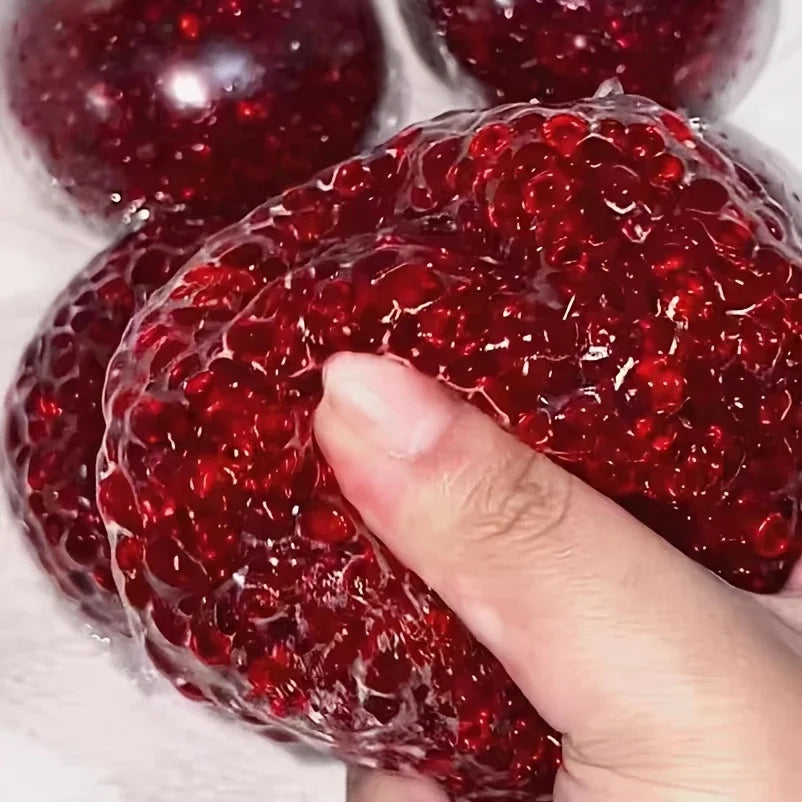 Ahandcrafted Pomegranate-Shaped Stress Relief Ball Creative Malleable Durable Acrylic Squeeze Toy Fun Novelty Holiday Party Gift
