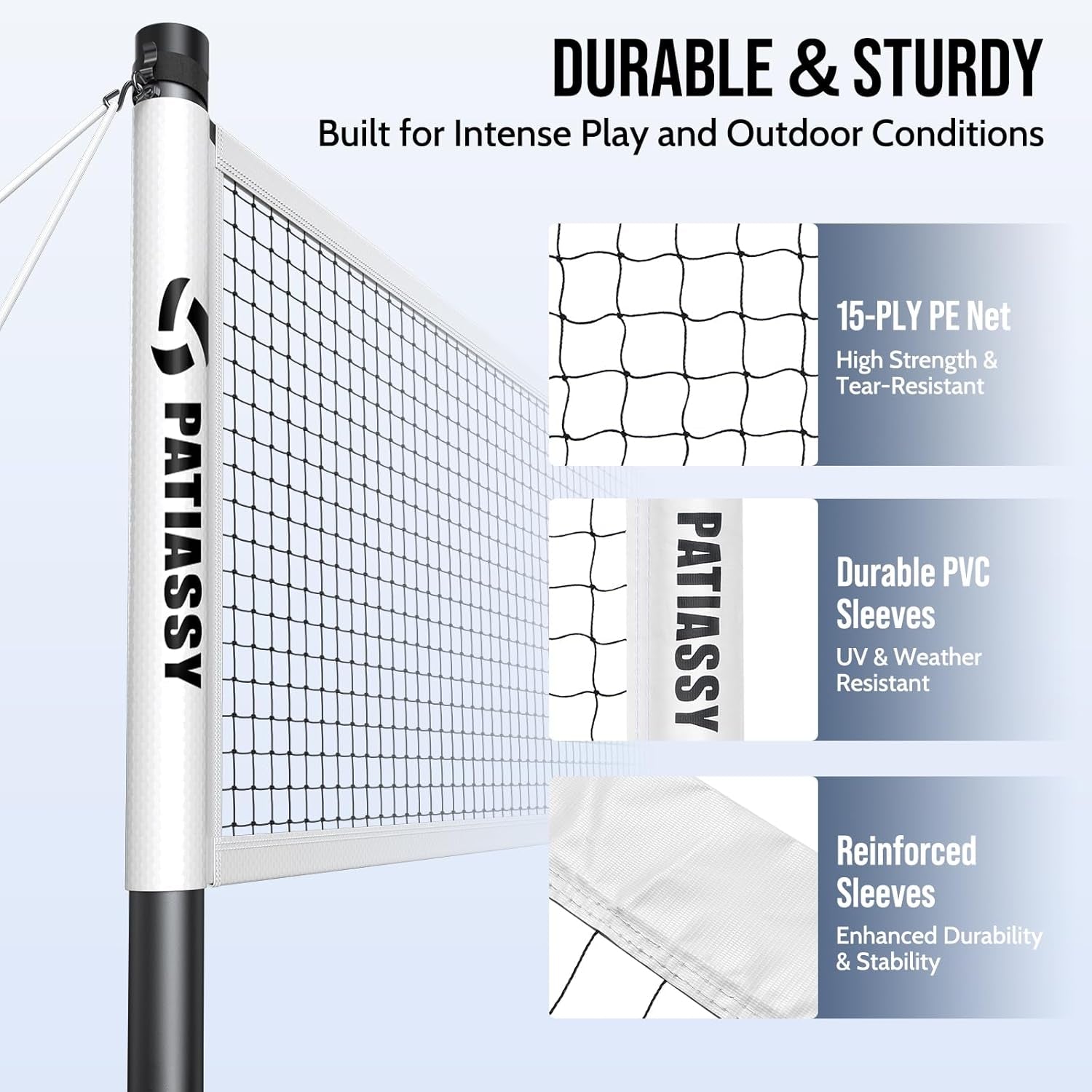 Badminton Set for Backyard, Outdoor Badminton Net with Anti-Sag Design, 4 Professional Badminton Rackets, 4 Shuttlecocks and Carry Bag for Lawn or Beach