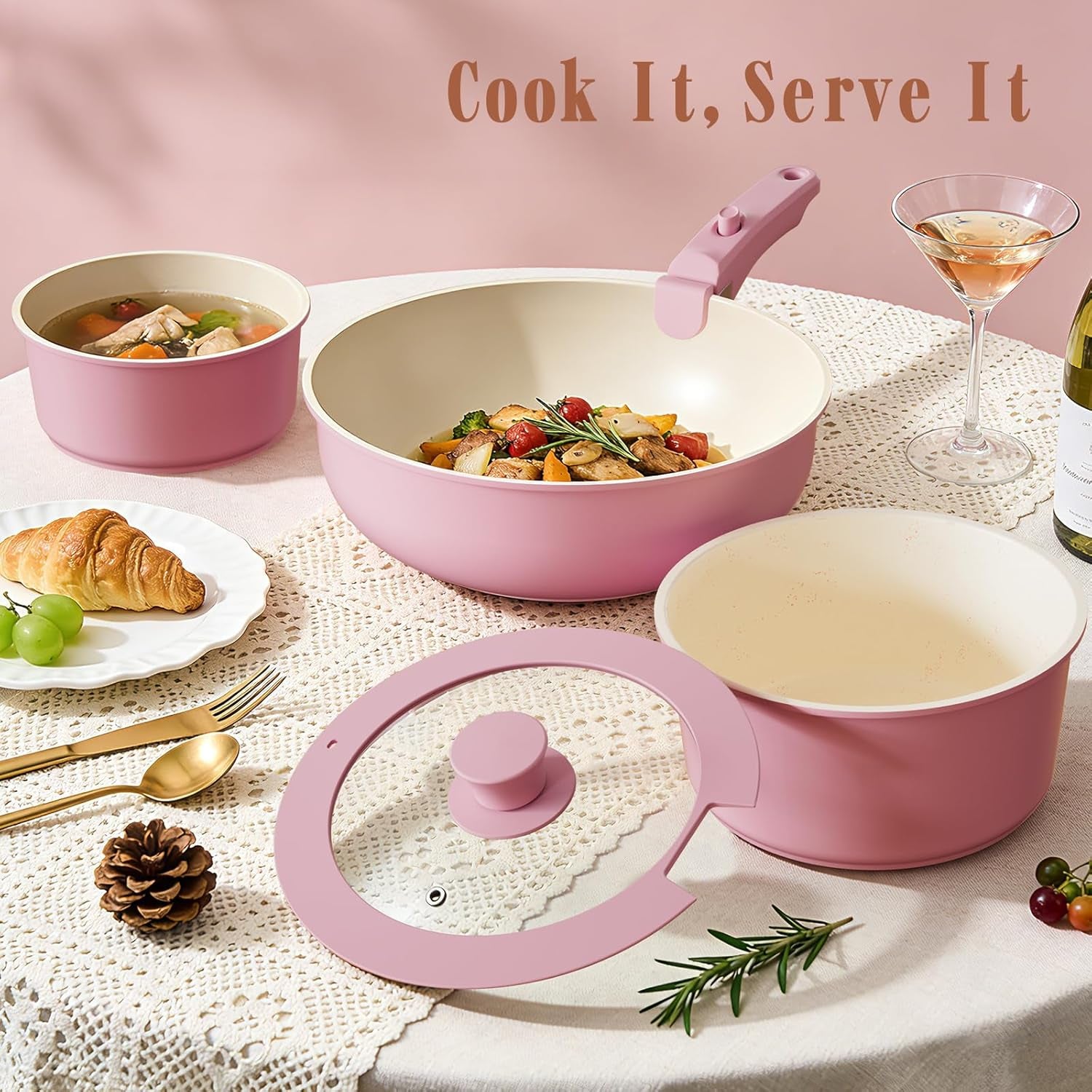 Premium 21 Pcs Nonstick Ceramic Cookware Set