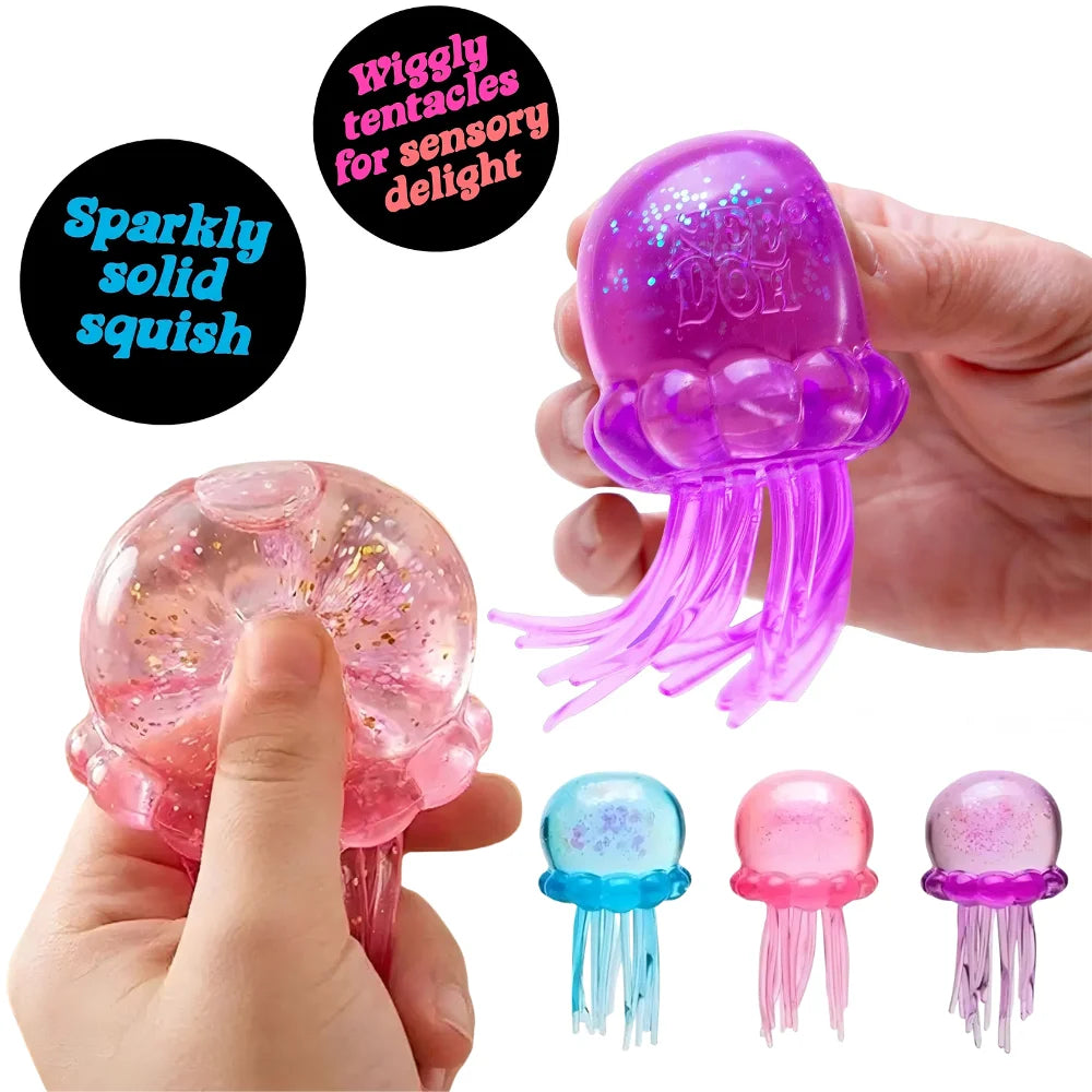 @ Trending Nee Doh Jellyfish & Cube Squish Toy, Soft Jelly Squeeze Stress Relief Fidget Toy, Sensory Needoh for Kids & Adults ##