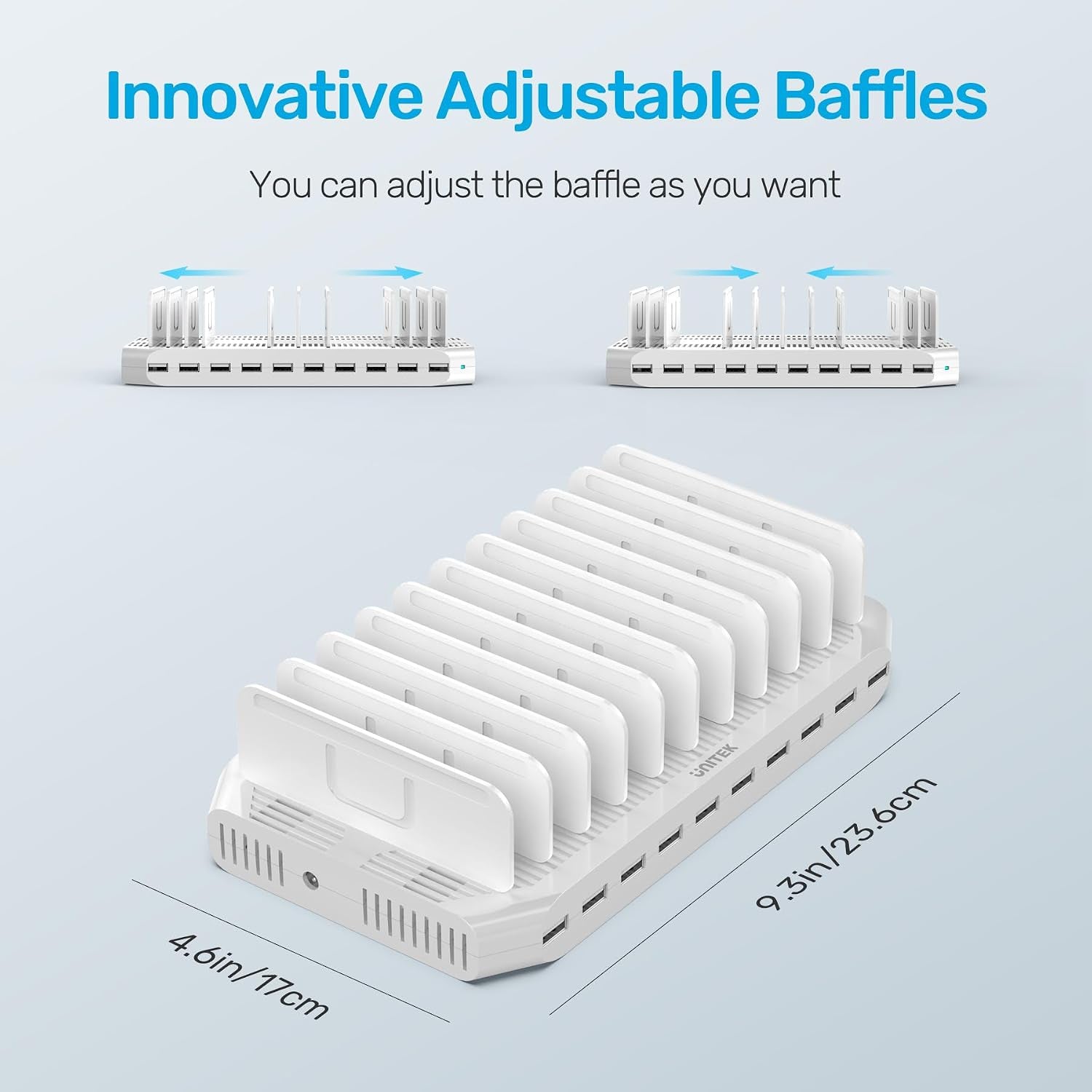 Multi Charging Station, 10-Port USB Charger for Multiple Device 