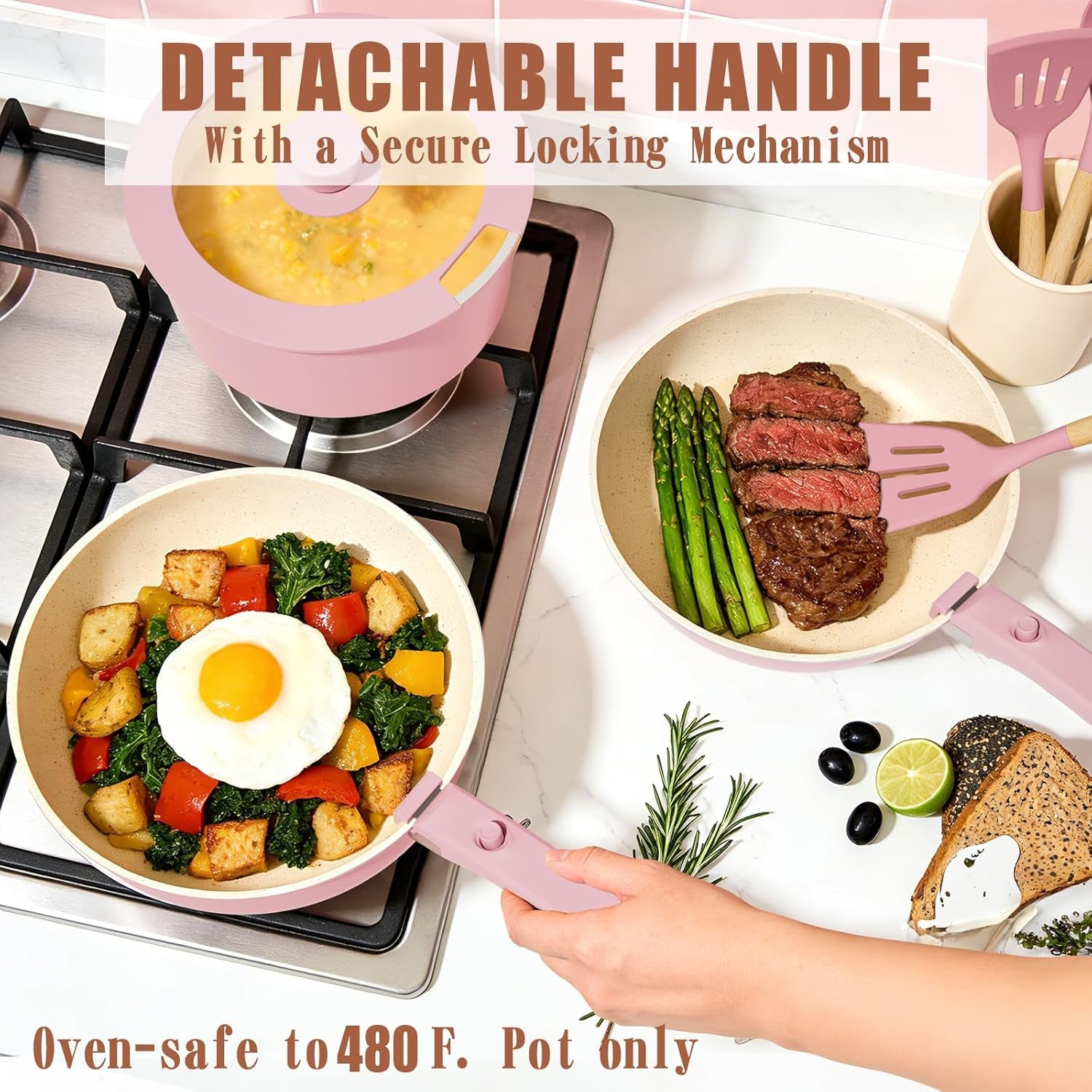Premium 21 Pcs Nonstick Ceramic Cookware Set