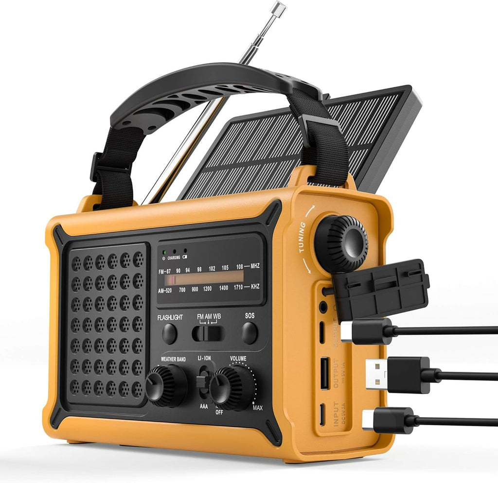 Emergency Weather Radio – Hand Crank Solar, 12000Mah Power Bank