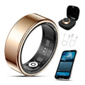 Wearable Smart Ring, Durable Stainless Steel, Lightweightwireless Bluetooth, IP68 Waterproof Dustproof, Accurate Spo2Heart Rate Sleep Monitoring, Smart Notifications, Couple Giftfor Men and Women, No Subscription Required, Ios & Androidcompatible Outd