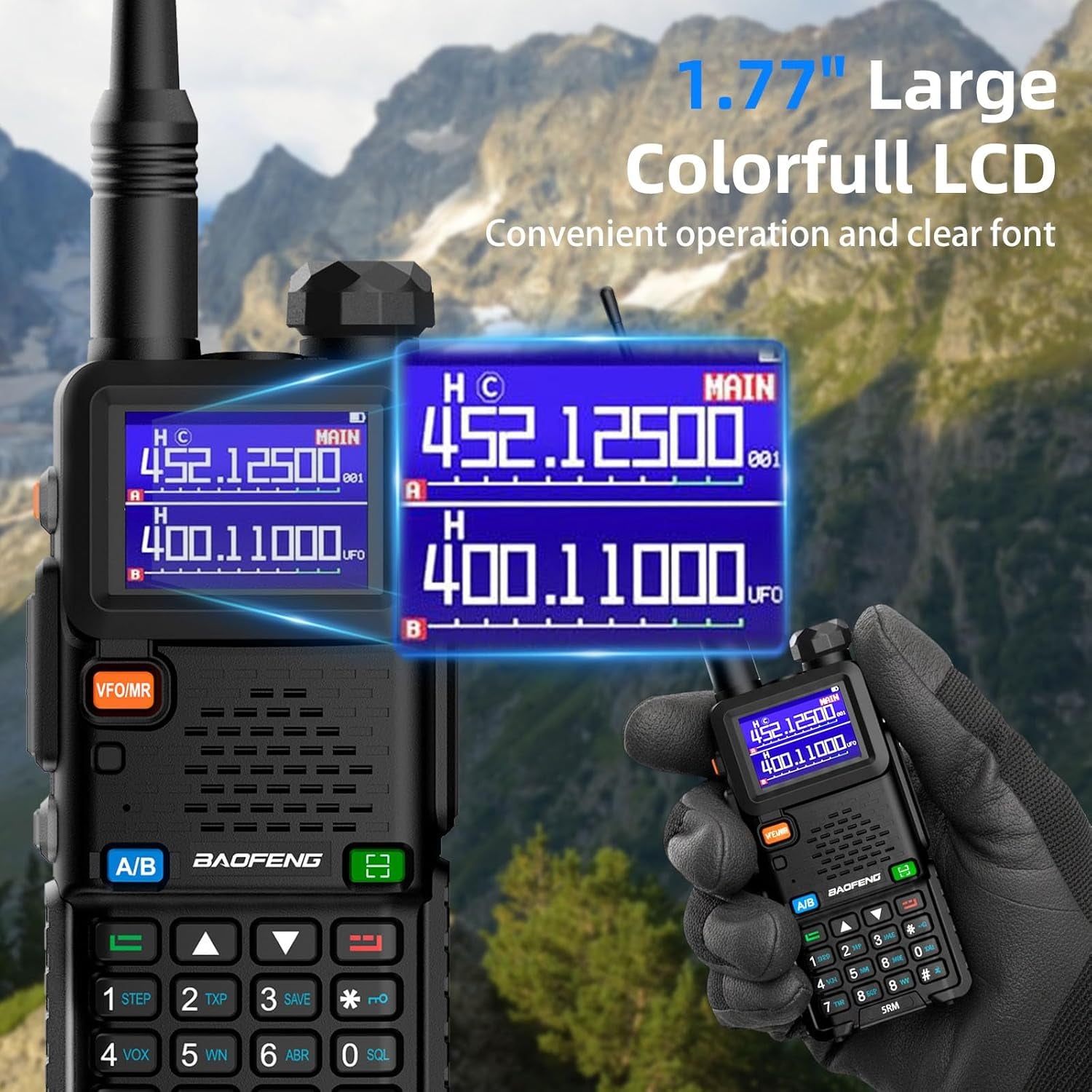 UV-5RM Ham Radio Handheld UV5R Dual Band-Long Range Walkie Talkies with NOAA Weather 