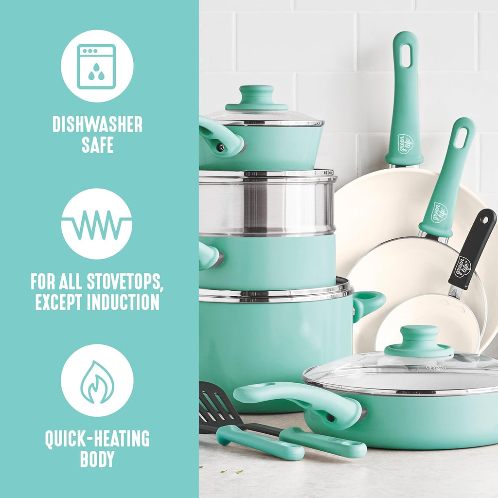 Soft Grip 16 Piece Cookware Set