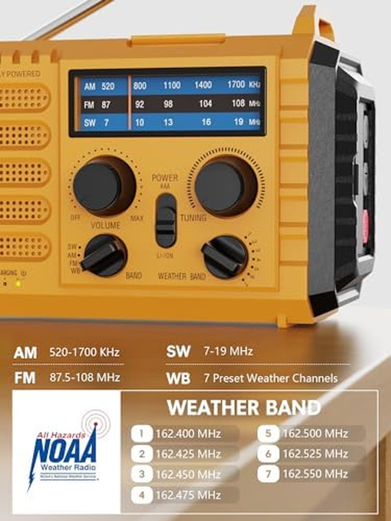 Weather Radio, 5000Mah/18500Mwh NOAA Weather Radio