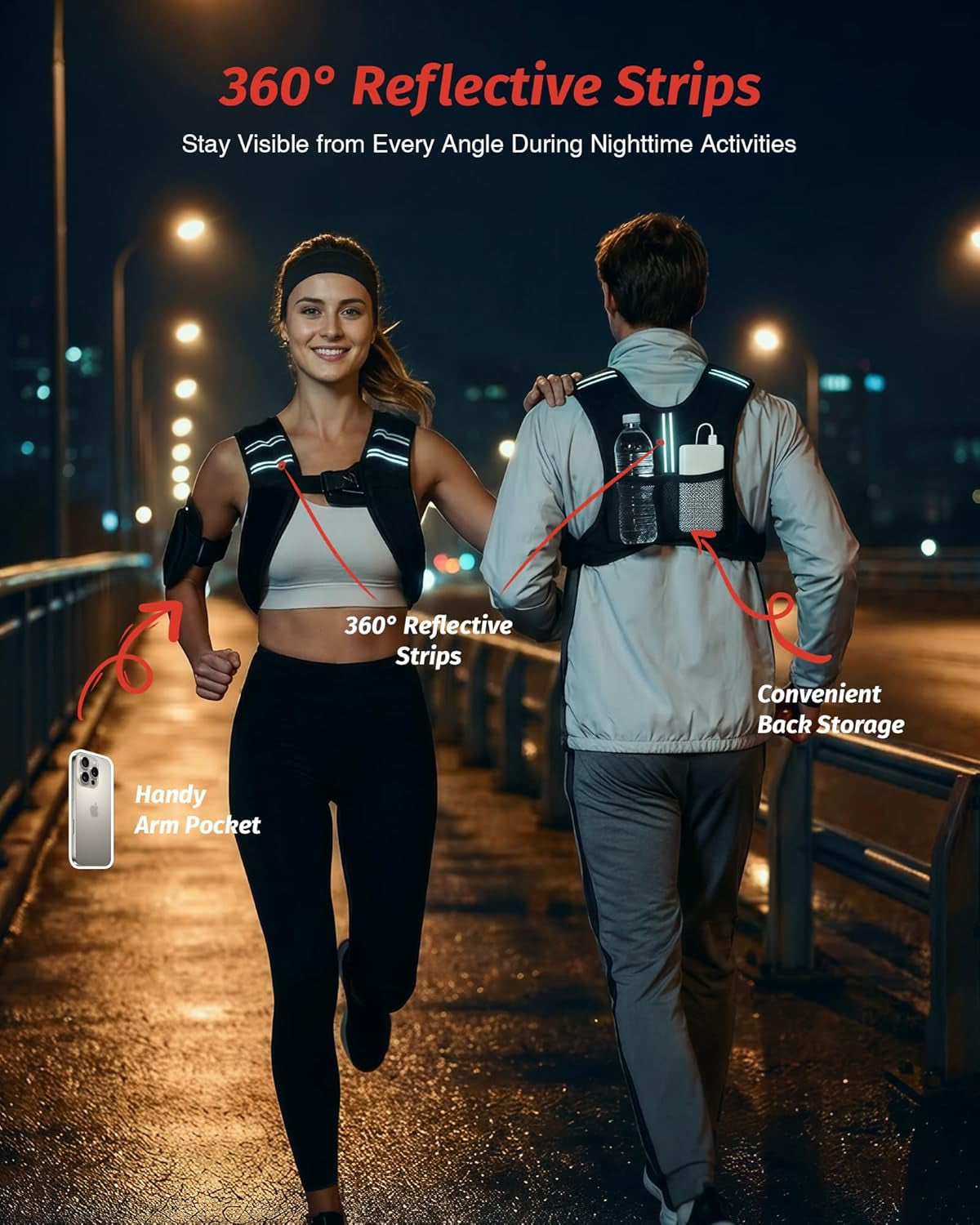 Weight Vest with Reflective Stripe for Workout
