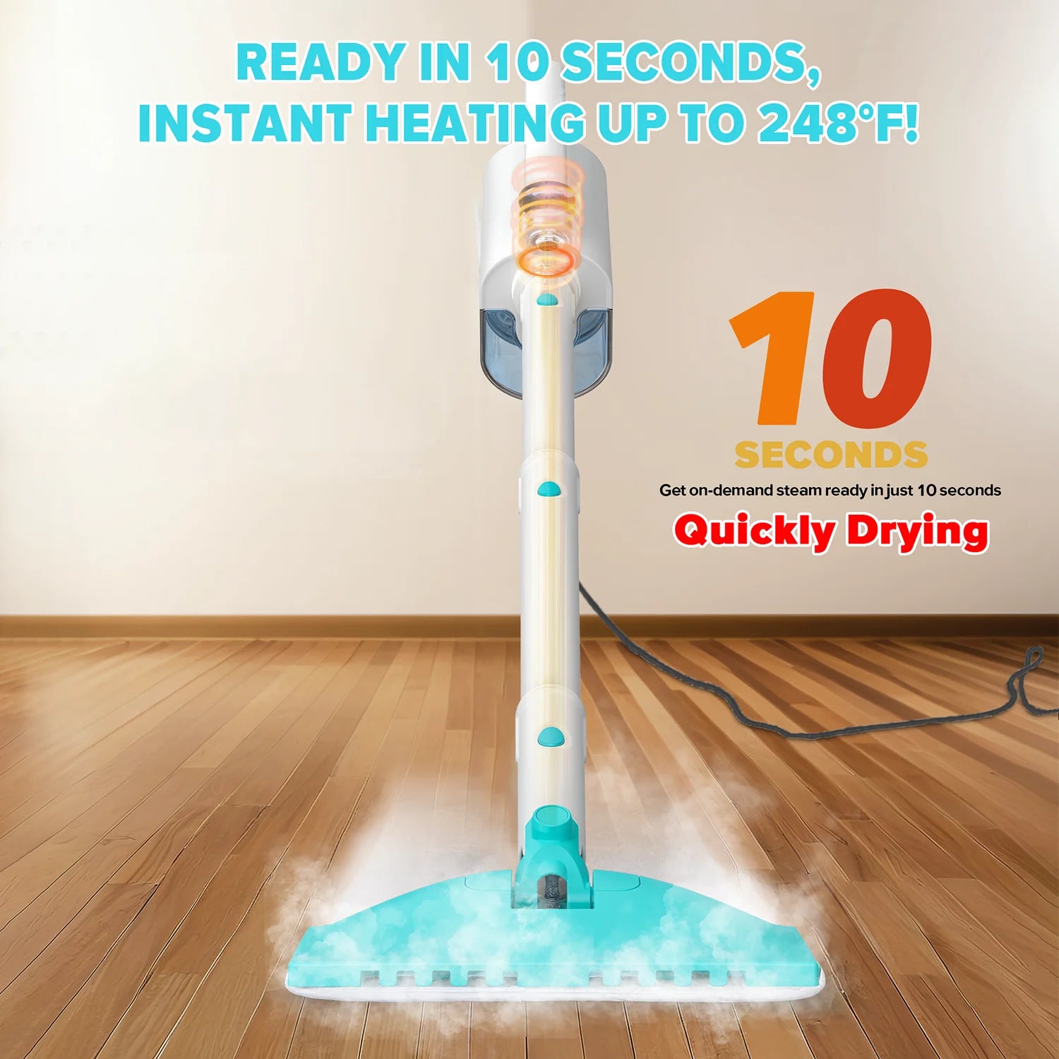 F1 Steam Mop, All-In-One Scrubbing Floor Steamer,11 Accessories Steam Cleaner for Dirt, Grease, Grout, Tile,Floor, Car