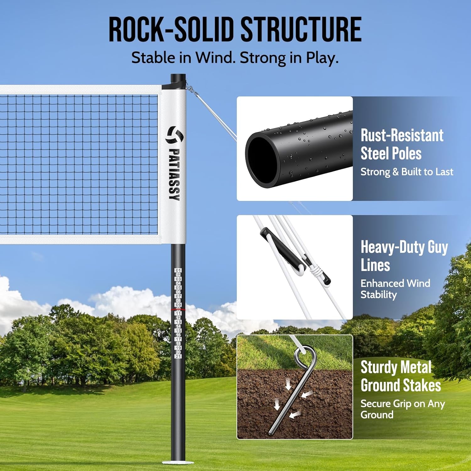 Badminton Set for Backyard, Outdoor Badminton Net with Anti-Sag Design, 4 Professional Badminton Rackets, 4 Shuttlecocks and Carry Bag for Lawn or Beach