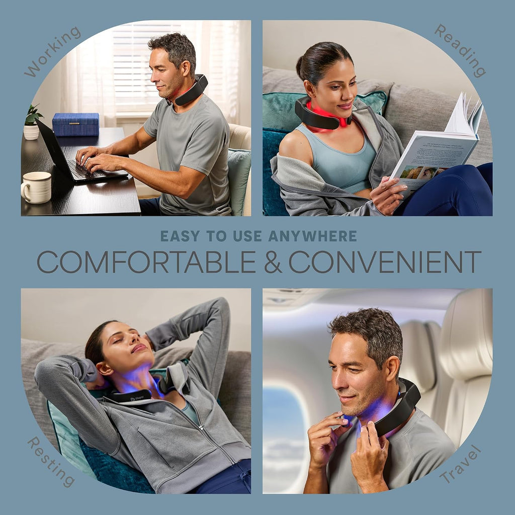 – Neck Red Light Therapy Device – Luminova Infrared Red Light Therapy for Neck and Shoulder with 660Nm & 850Nm Leds – Rechargeable, Portable Support for Daily Wellness