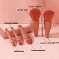 5Pcs Premium 5-In-1 Bling Diamond Makeup Brush Set, Mini Travel-Friendly Cosmetic Tools with Blush & Face Brushes, Ultra-Soft Bristles, All-In-One Portable Kit