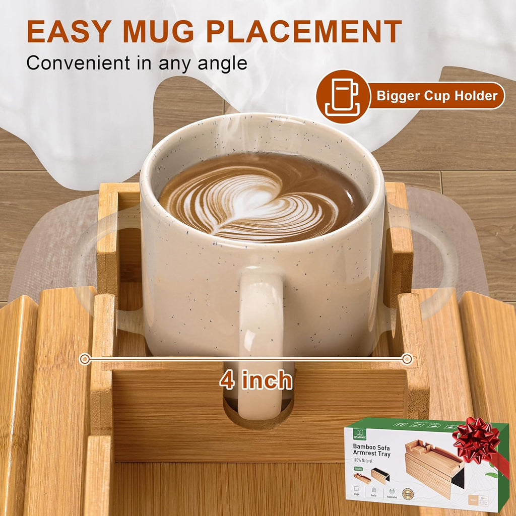 3-In-1 Magnetic Detachable Couch Arm Tray