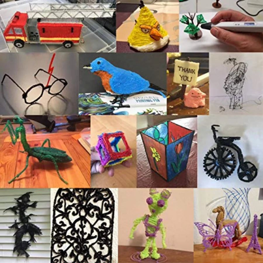 Professional Printing 3D Pen with OLED Display for DIY Modeling ABS/PLA Filament Compatible Black Body Precise Temperature Cont
