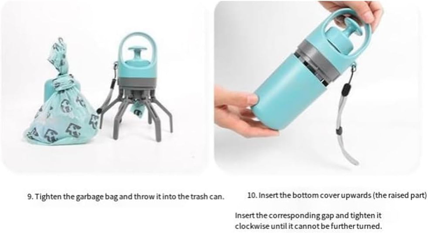 Portable Pet Pooper Scooper,Portable Pooper Scooper for Dogs,Portable Poop Scooper with Bags,Pooper Scoopers with Bag Attachment,With 15/60/120 PCS Bag Attachment. (15PCS, Bags)