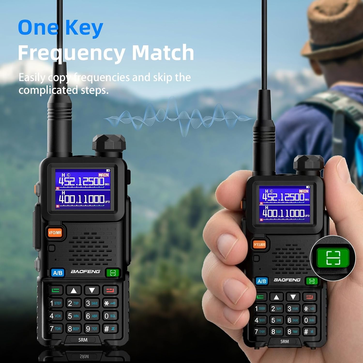 UV-5RM Ham Radio Handheld UV5R Dual Band-Long Range Walkie Talkies with NOAA Weather 