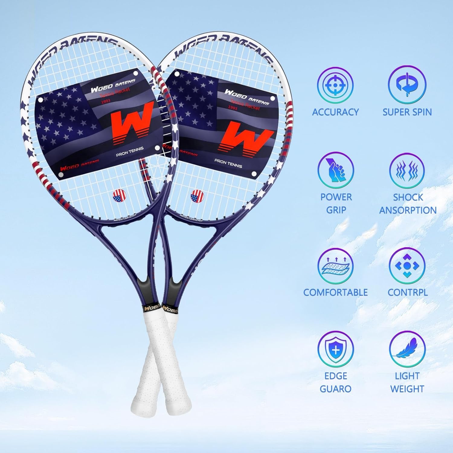 Premium Tennis Rackets for Adults 27 Inch Tennis Racquets Set Included Tennis Racket 