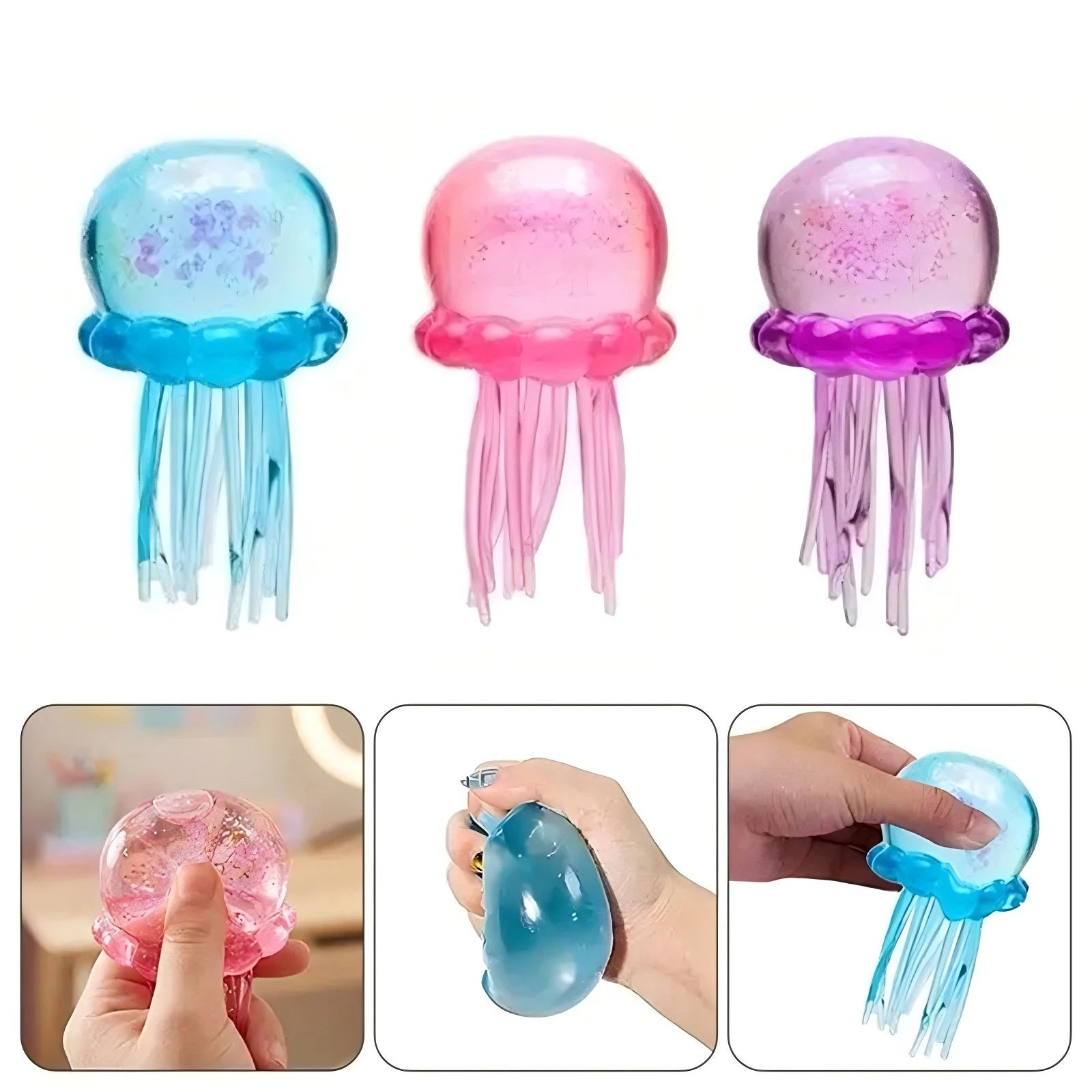 @ Trending Nee Doh Jellyfish & Cube Squish Toy, Soft Jelly Squeeze Stress Relief Fidget Toy, Sensory Needoh for Kids & Adults ##