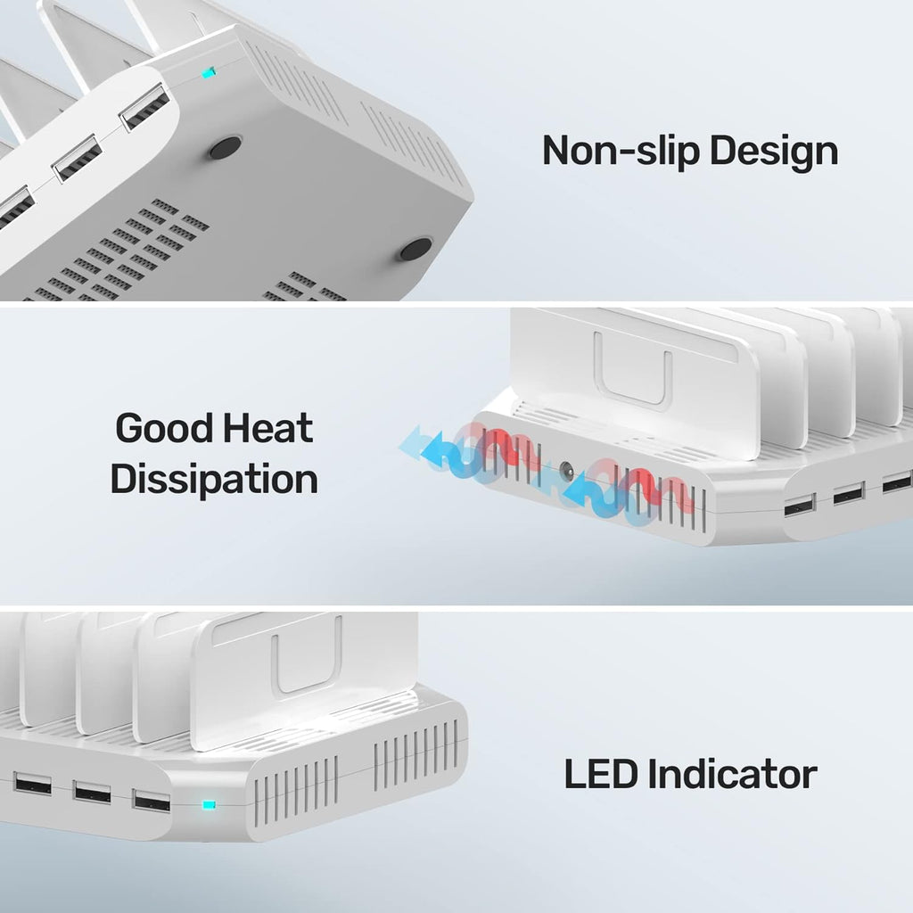 Multi Charging Station, 10-Port USB Charger for Multiple Device 