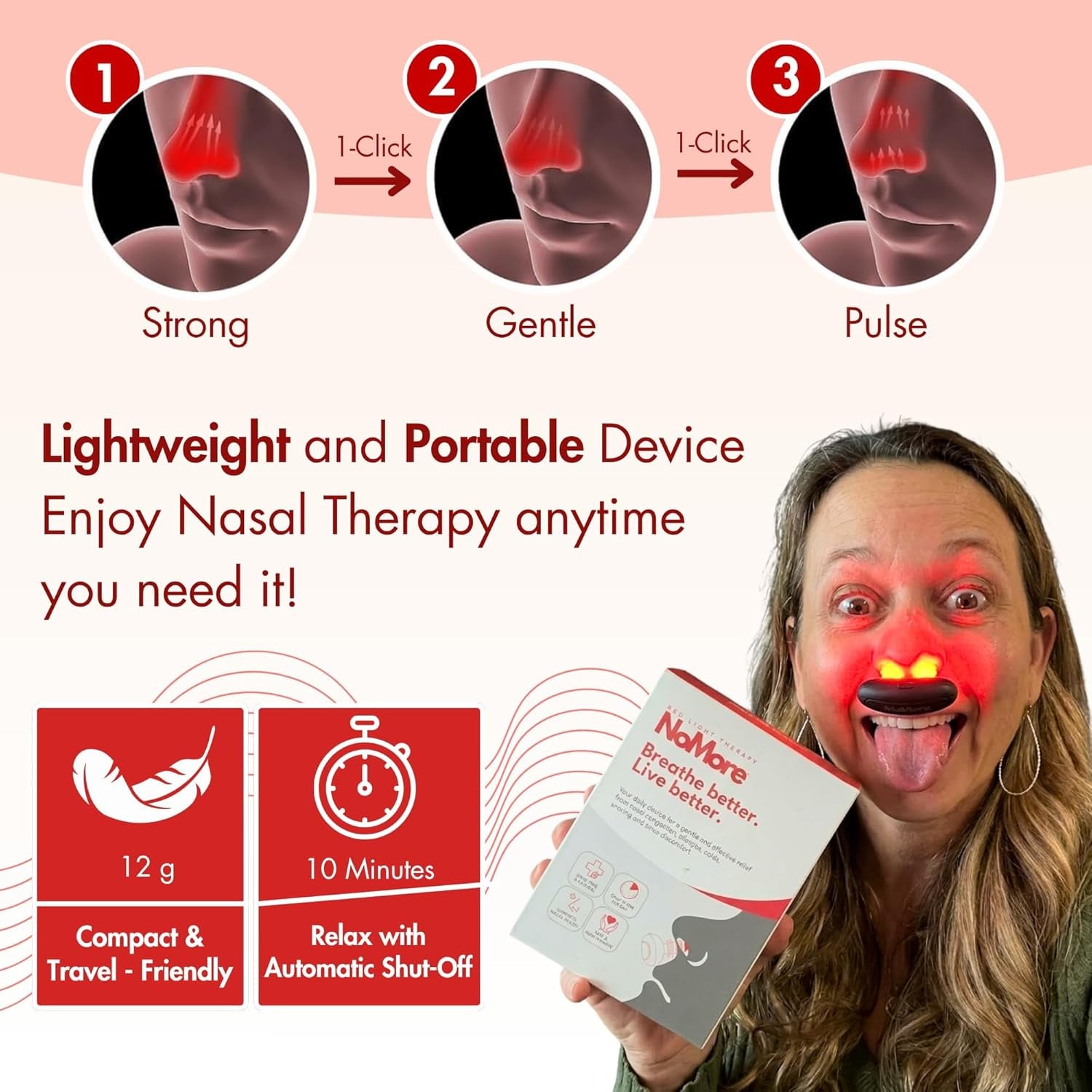 Original  Red Light Therapy for Nose – LED Nasal Device for Dry Nose & Sinus Comfort