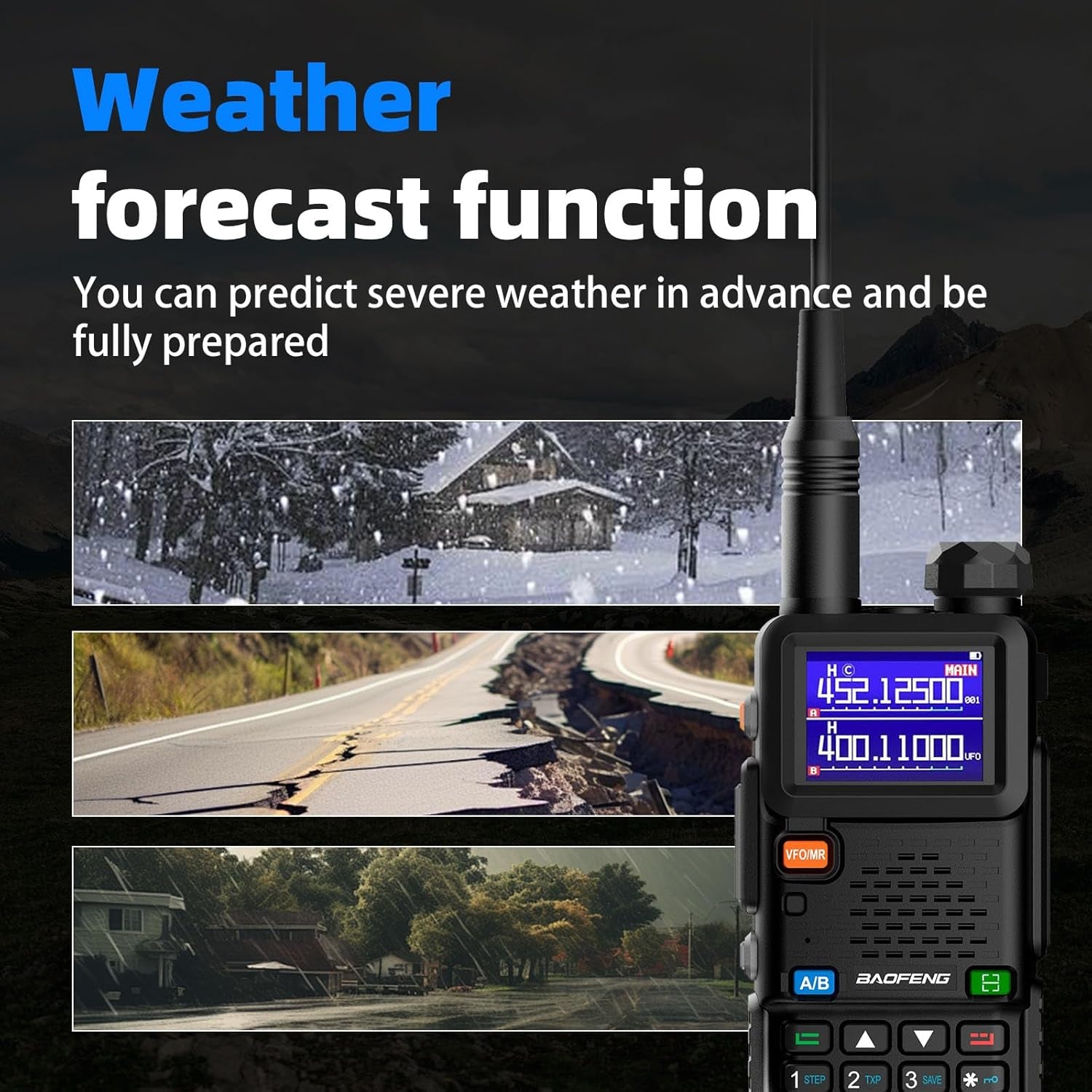 UV-5RM Ham Radio Handheld UV5R Dual Band-Long Range Walkie Talkies with NOAA Weather 