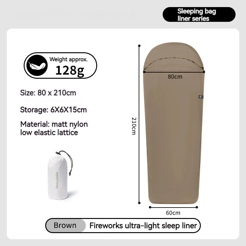 Naturehike Sleeping Bag Liner 128G Ultralight Single Stretch Envelope Soft Style for Tourism Camping Sleeping Bags Accessories