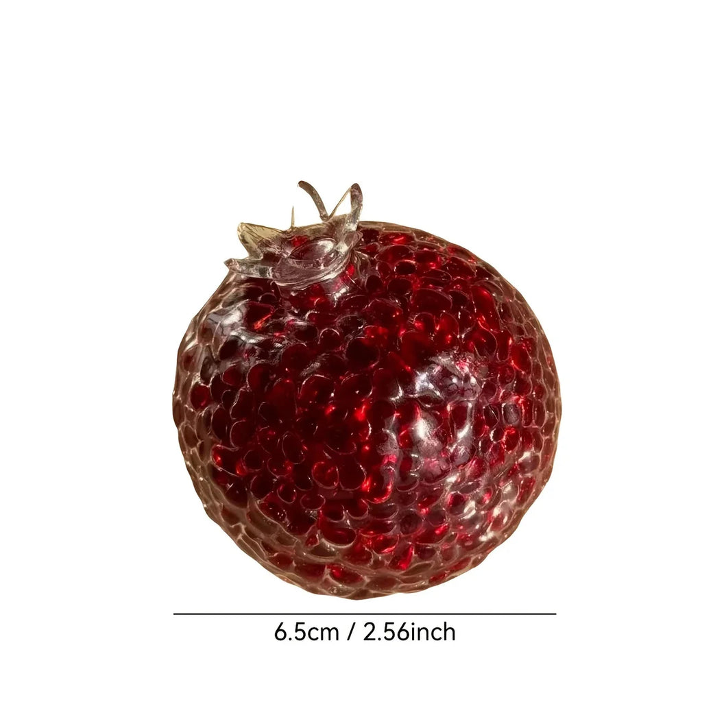 Ahandcrafted Pomegranate-Shaped Stress Relief Ball Creative Malleable Durable Acrylic Squeeze Toy Fun Novelty Holiday Party Gift
