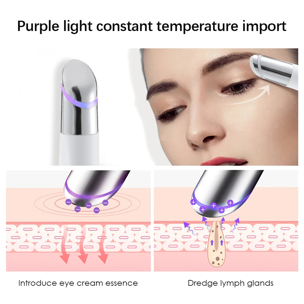 Electric Facial Massager Micro Vibration Eye Beauty Instrument for Relax Eye Dark Circles Eye Bags Puffiness Eye Massage