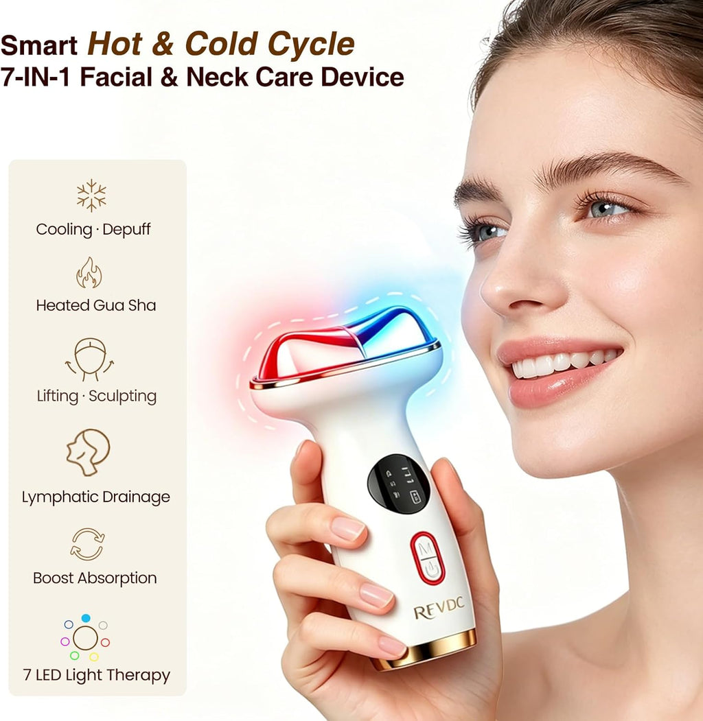 Cold Heated Electric Gua Sha, Facial Neck Lymphatic Drainage Sculpting Tool