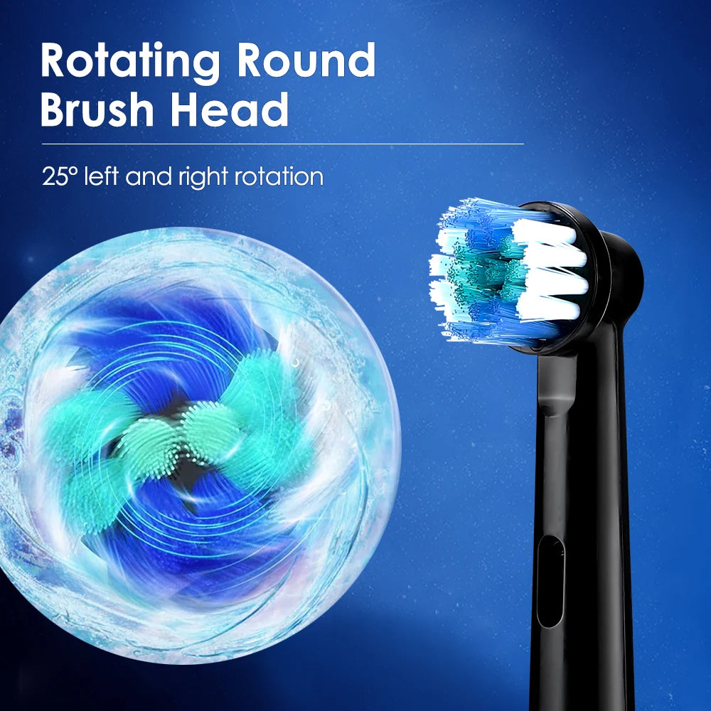 Smart Rotary Electric Toothbrush 5 Mode Oral Teeth Whitening Cleaning Timer Electric Teethbrush with 4 Teethbrush Heads
