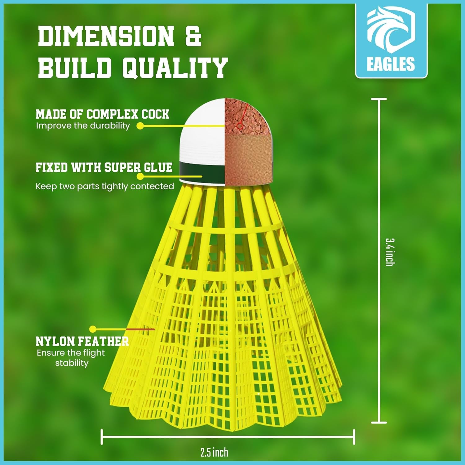 Badminton Birdies - Nylon Bedminton Shuttlecocks for Softball/Baseball Batting Training 