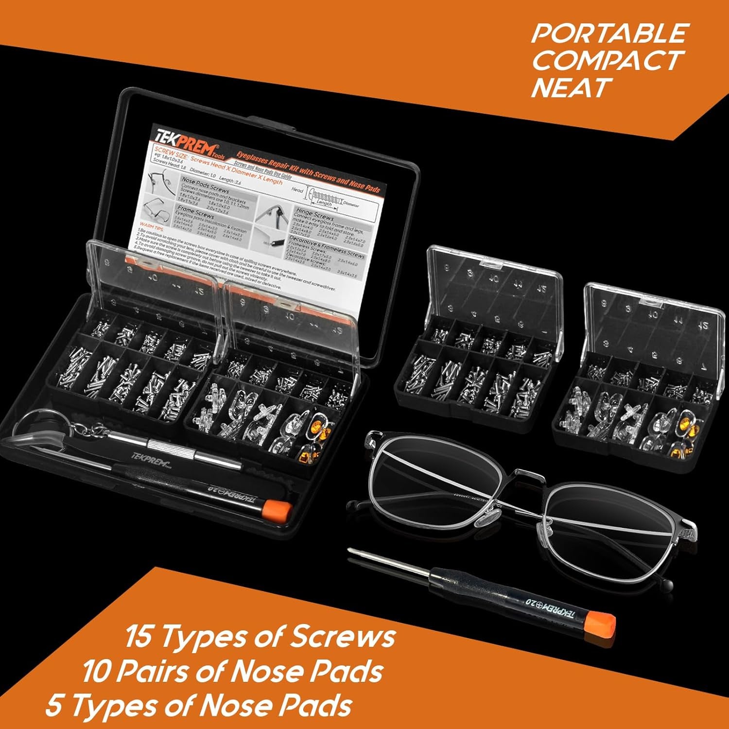 Magnetic Eyeglass Repair Tool Kit, Eye Glasses Repairing Screwdriver Set 