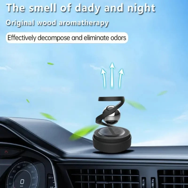 Rotating Solar Car Aromatherapy Diffuser - Essential Oil Compatible, Long-Lasting Scent, Stylish Dashboard Decor, Eco-Friendly C