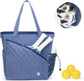 Premium Pickleball Tote Bag for Women with Fence Hook, Quilted Pickleball Bag Holds 3-4 Paddles 
