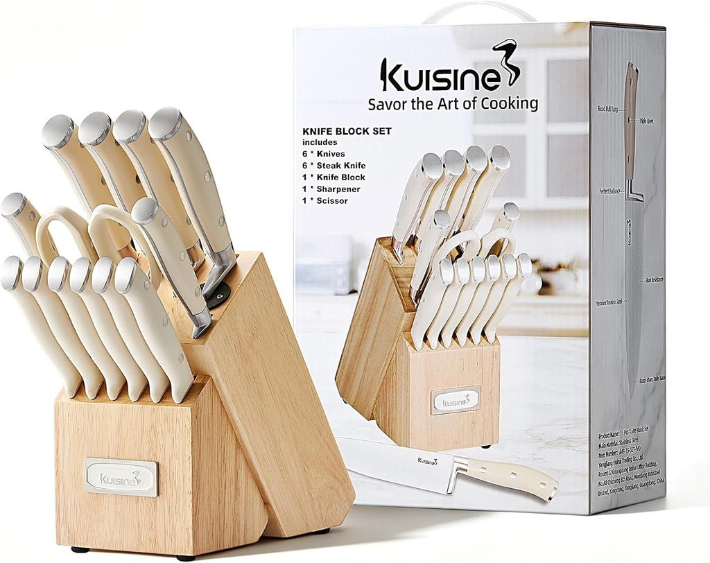 Knife Set with Block and Sharpener 