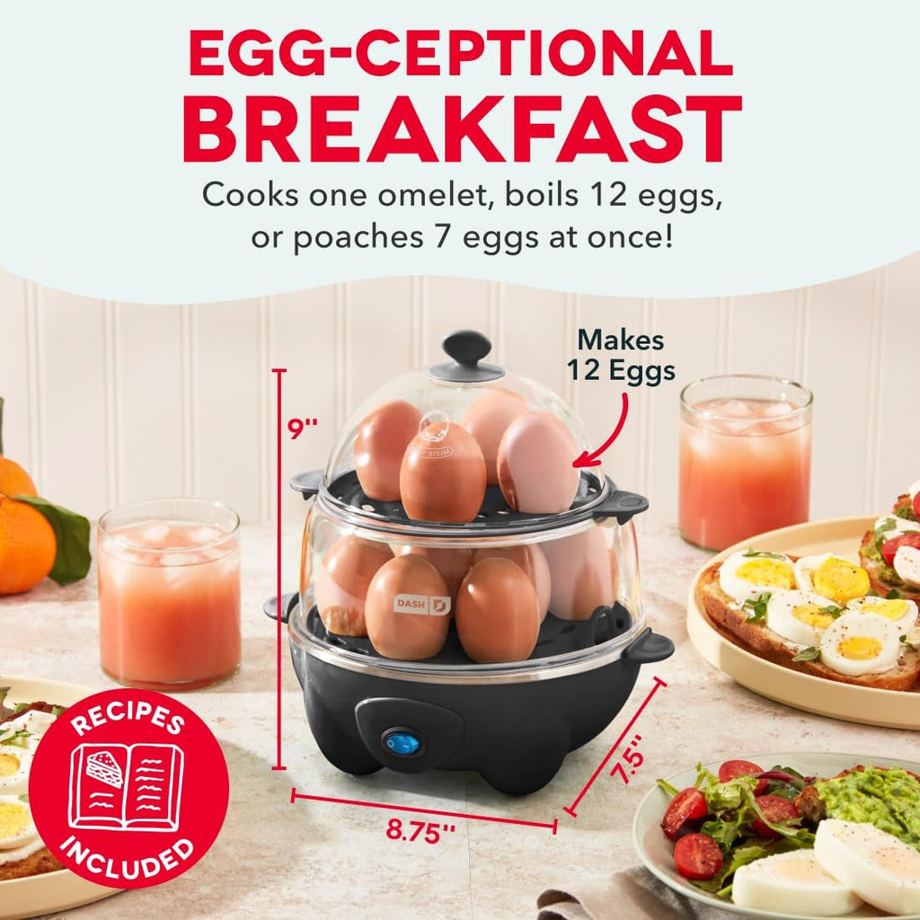 Deluxe Egg Cooker - Boiler, Poacher & Steamer - Includes Measuring & Recipe Guide