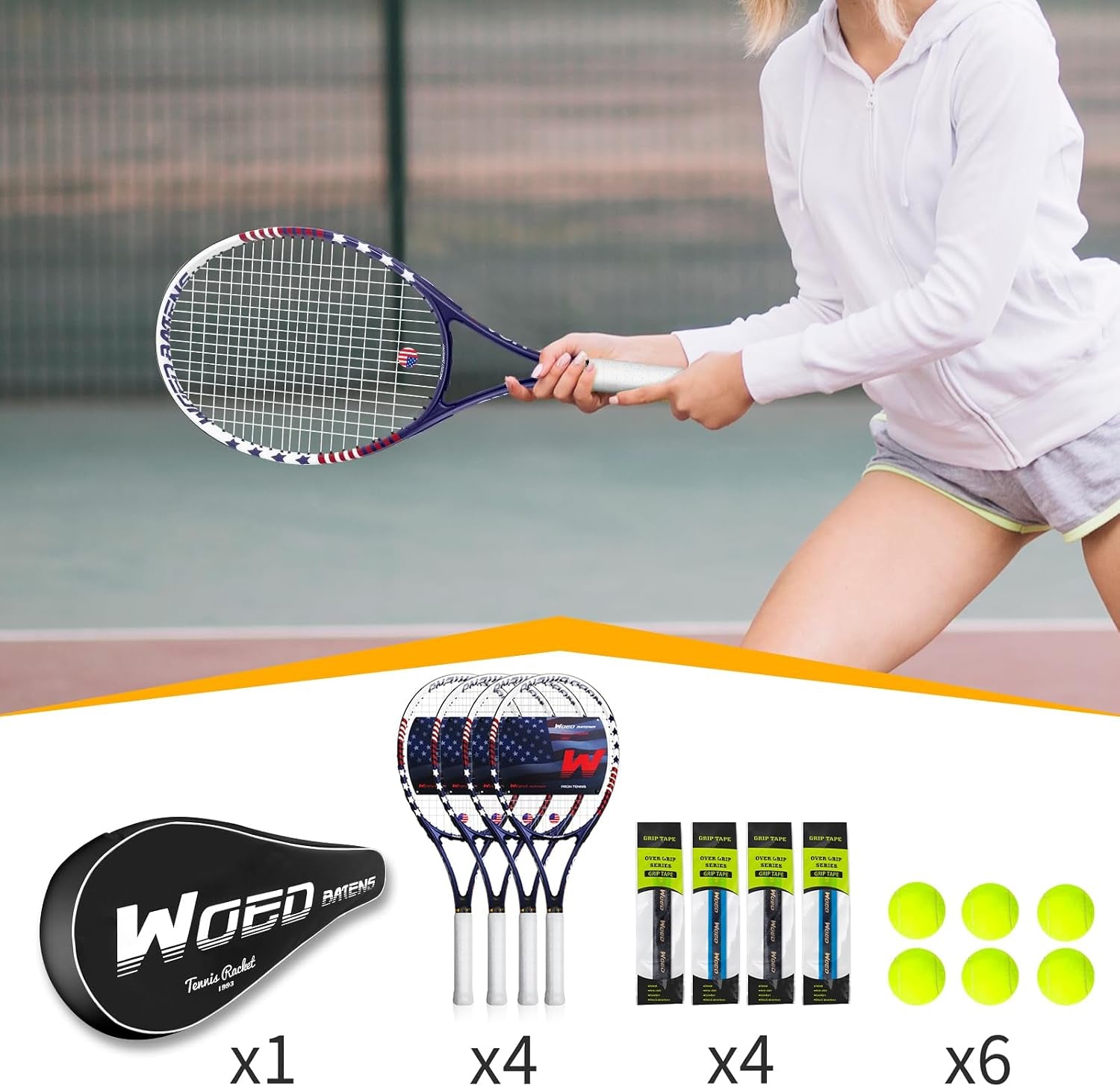 Premium Tennis Rackets for Adults 27 Inch Tennis Racquets Set Included Tennis Racket 