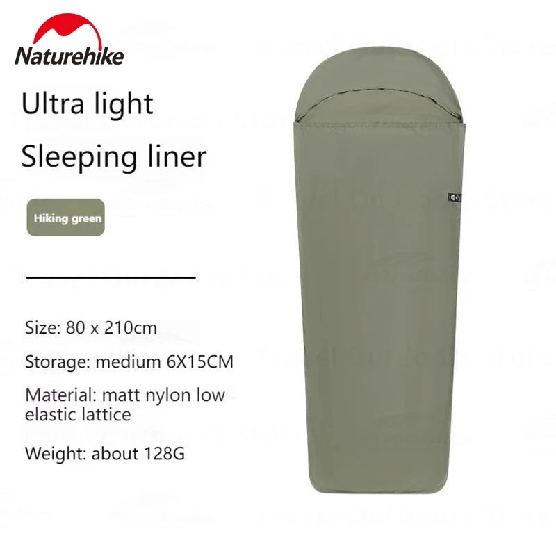Naturehike Sleeping Bag Liner 128G Ultralight Single Stretch Envelope Soft Style for Tourism Camping Sleeping Bags Accessories